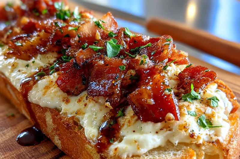 Cooking process for Bacon Goat Cheese Crostini