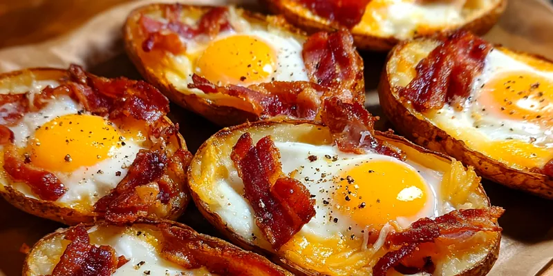 Baked Egg Potato Skins