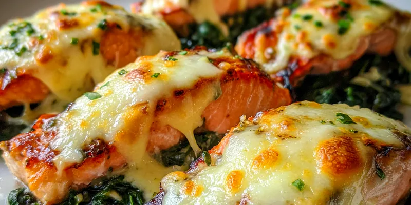 Baked Salmon with Spinach