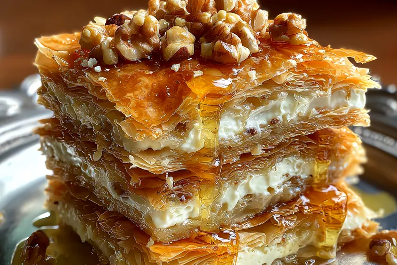 The process of baking Honey Drizzled Baklava Cookies in the oven with golden tops.