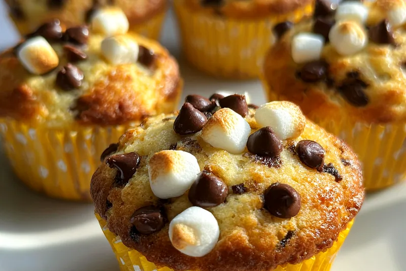 Cooking process for Banana Chocolate Marshmallow Muffins