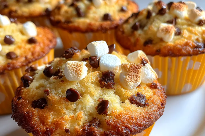 Fresh ingredients for Banana Chocolate Marshmallow Muffins