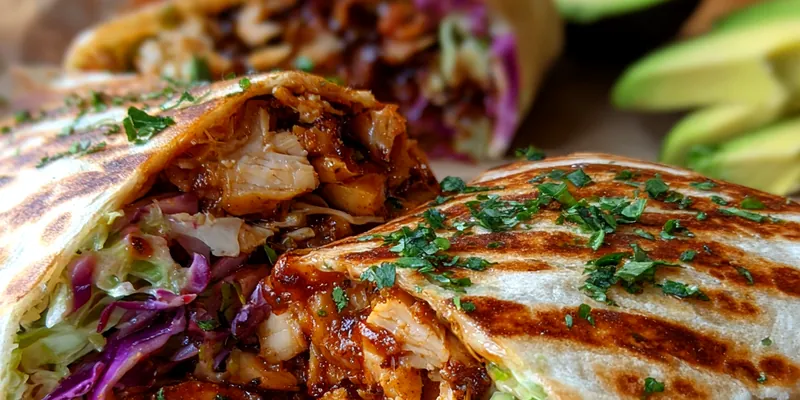 BBQ Chicken Coleslaw Wraps