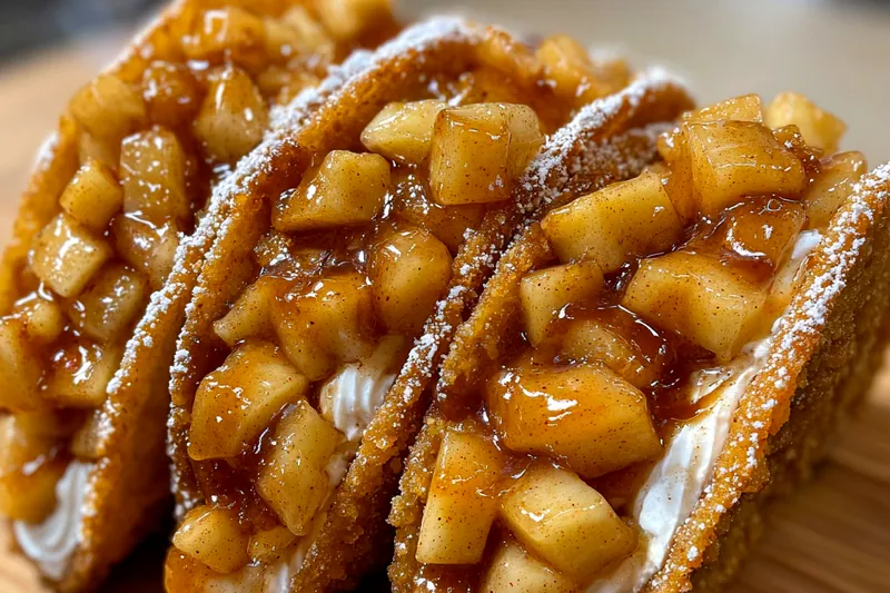 Cooking process for Caramel Apple Dessert Tacos