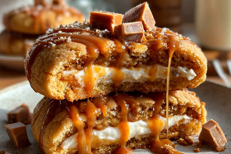 Cooking process for Caramel Cheesecake Stuffed Cookies