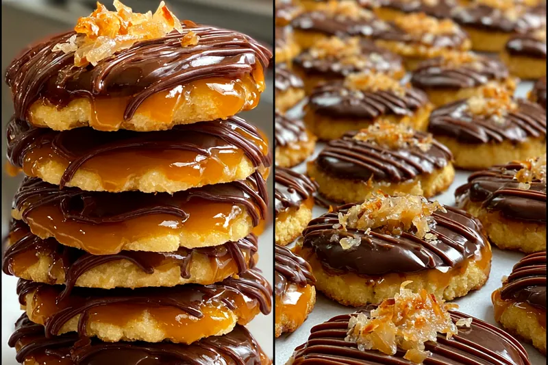 Fresh ingredients for Caramel Chocolate Coconut Cookies