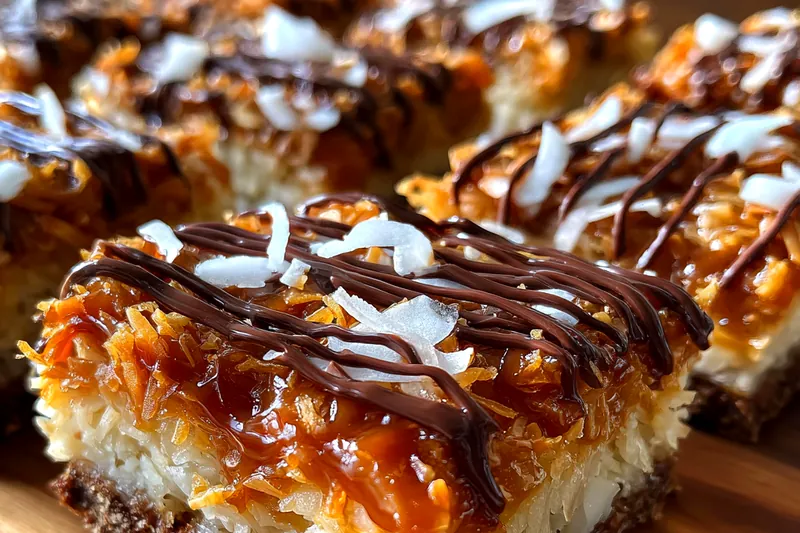 Cooking process for Caramel Coconut Chocolate Bars