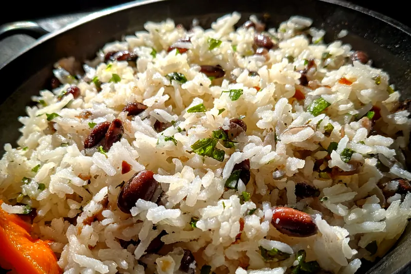 Fresh ingredients for Caribbean Coconut Rice Beans