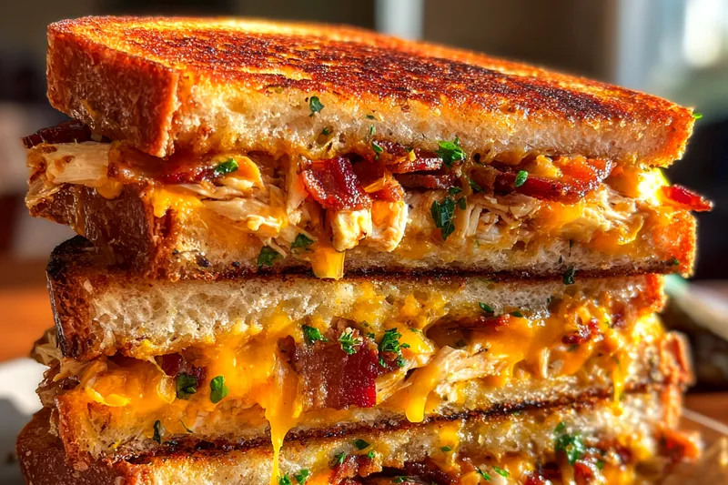 Cooking process for Cheddar Bacon Chicken Sandwich