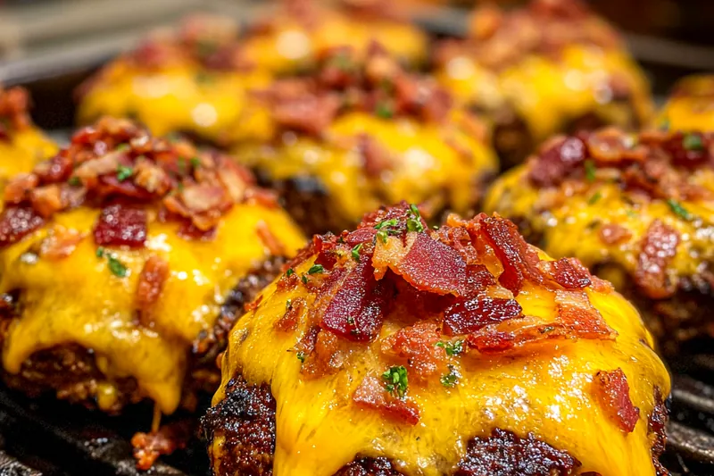 Fresh ingredients for Cheesy Bacon Grilled Burgers