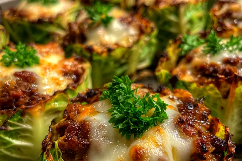 Fresh ingredients for Cheesy Cabbage Beef Bake