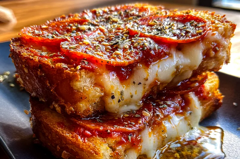 Cooking process for Cheesy Grilled Pizza Delight