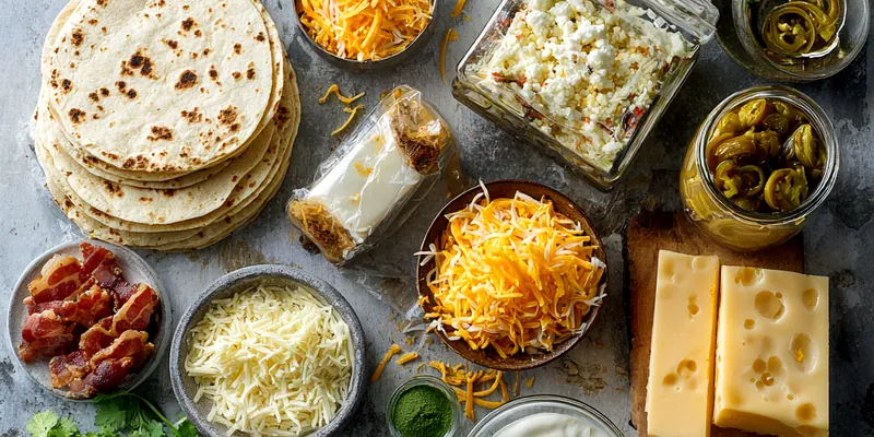 Casserole dish of cheesy jalapeno chicken enchiladas topped with bacon, tomatoes, and cilantro, fresh out of the oven.
