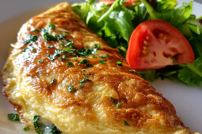 Cooking process for Cheesy Spinach Omelette Delight