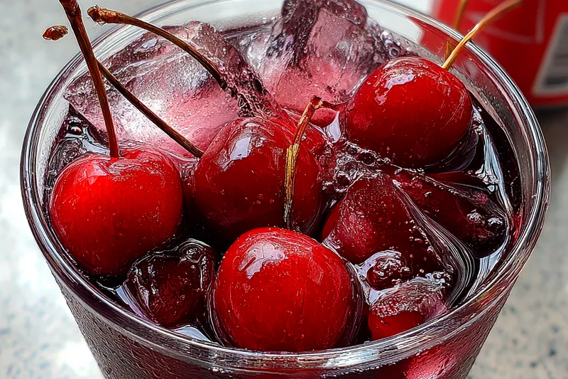 Fresh ingredients for Cherry Cola Cocktail Delight