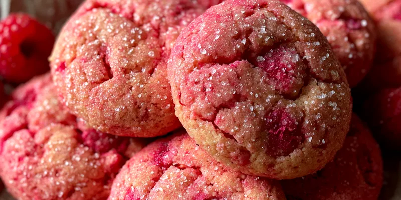 Chewy Raspberry Sugar Cookies