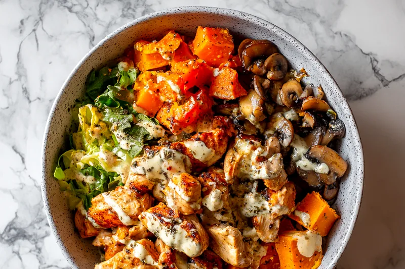 Cooking chicken and sweet potatoes in a skillet