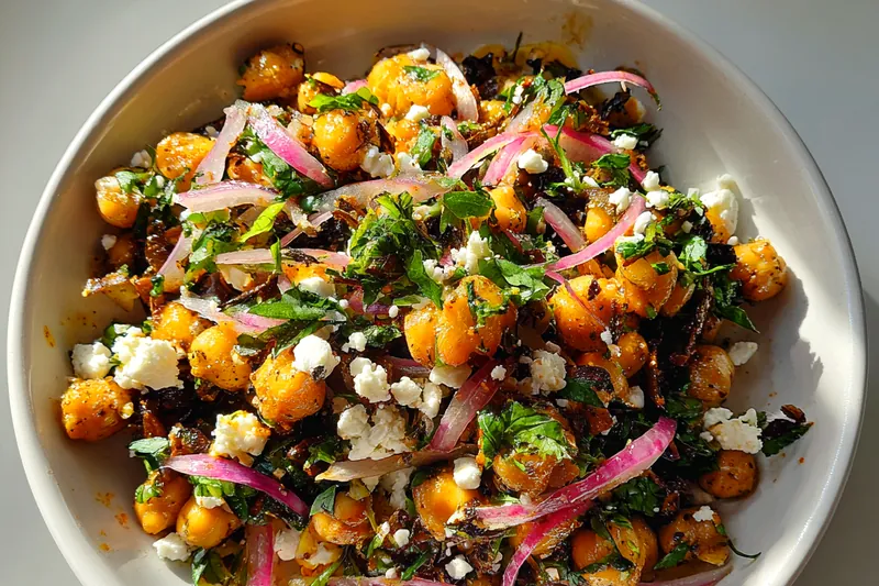 Fresh ingredients for Chickpea Bean Salad Delight