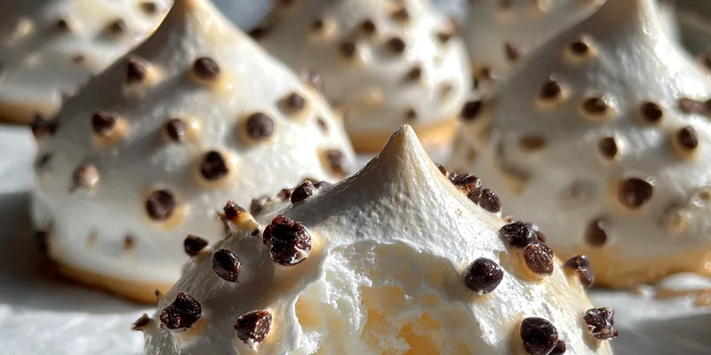 Delicious Chocolate Chip Meringue Cookies served on a plate