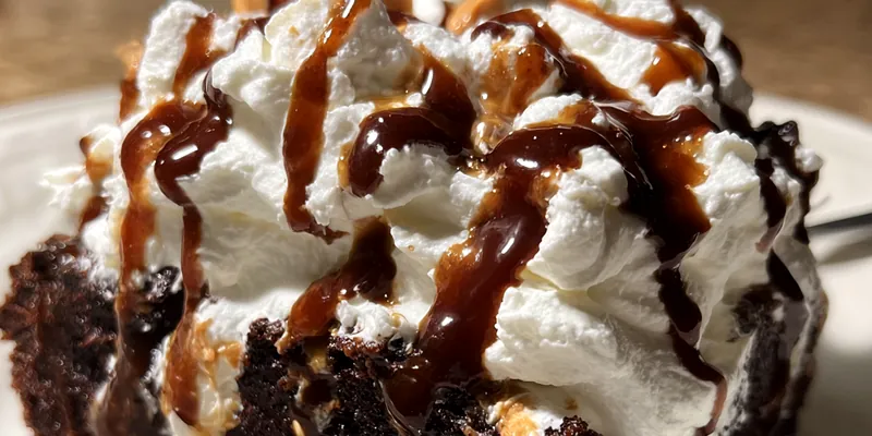 Chocolate Peanut Butter Delight Cake