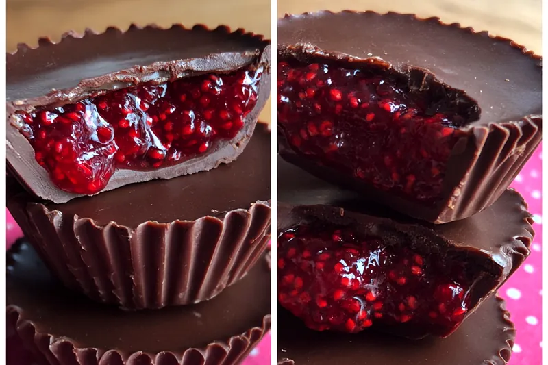 Fresh ingredients for Chocolate Raspberry Delight Cups
