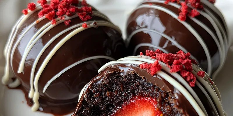Chocolate Strawberry Brownie Truffles