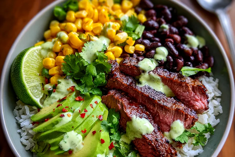 Cooking process for Cilantro Lime Steak Bowl
