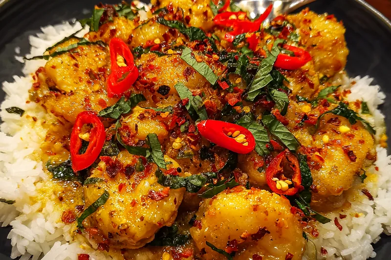 Fresh ingredients for Coconut Basil Chicken Delight