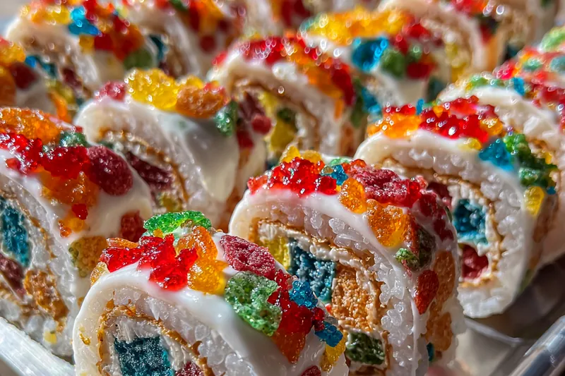 Cooking process for Colorful Cereal Sushi Rolls