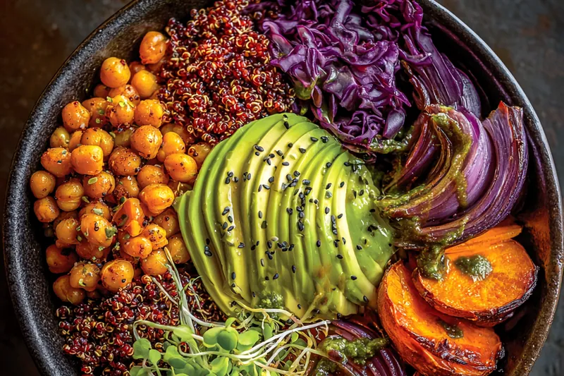Cooking process for Colorful Vegan Power Bowl