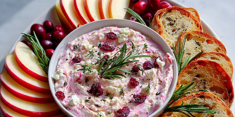 Delicious Cranberry Feta Spread Delight served on a plate