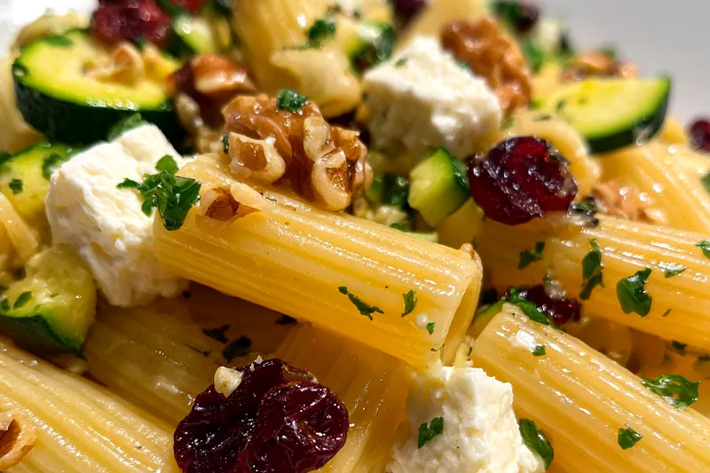 Cooking process for Cranberry Feta Rigatoni Salad