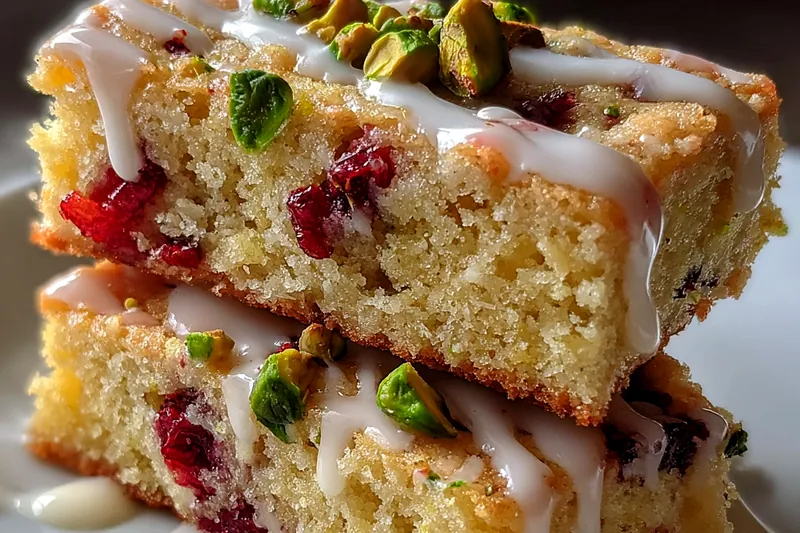 Fresh ingredients for Cranberry Pistachio Bars