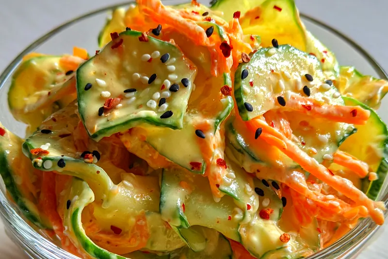 Cooking process for Creamy Asian Cucumber Delight