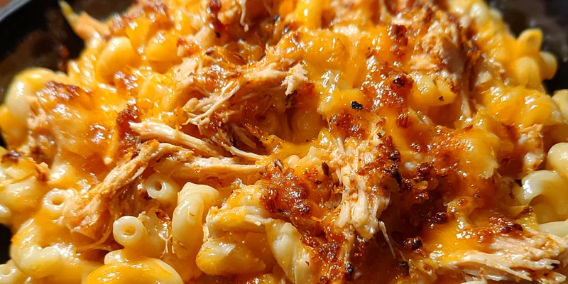 Delicious Creamy BBQ Chicken Pasta served on a plate