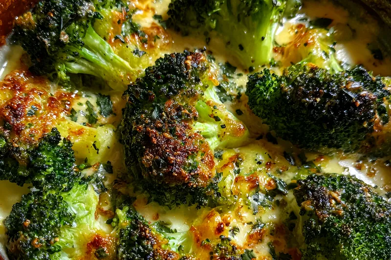 A vibrant display of fresh broccoli, cheese, and seasonings laid out for Creamy Cheesy Broccoli Delight.