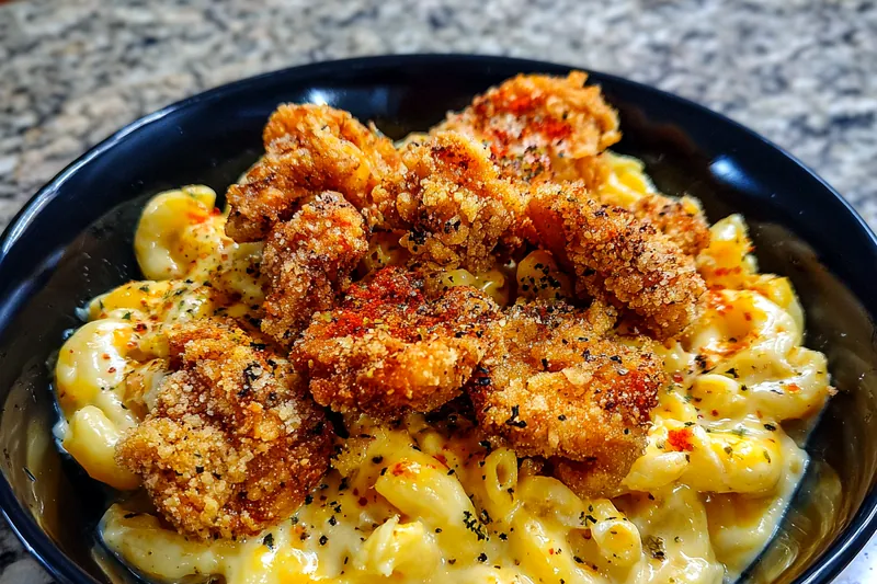 The process of cooking Creamy Cheesy Chicken Delight, showing chicken being sautéed in a skillet.