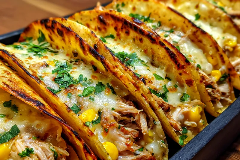 Fresh ingredients for Creamy Chicken Corn Tacos