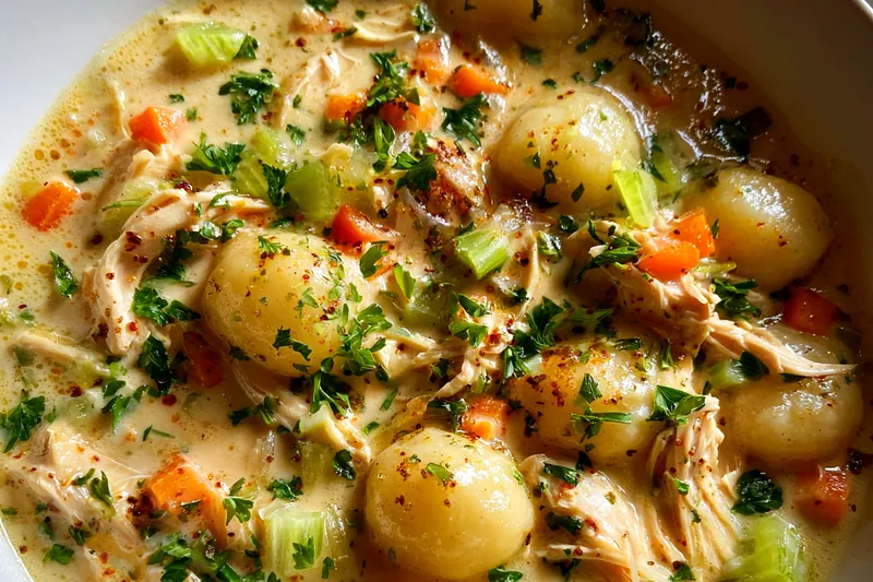 Fresh ingredients for Creamy Chicken Gnocchi Soup