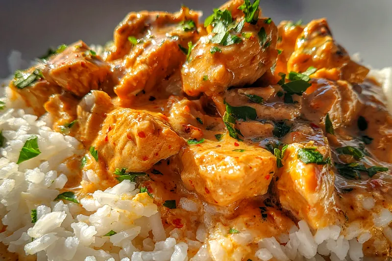 Fresh ingredients for Creamy Chicken Rice Delight