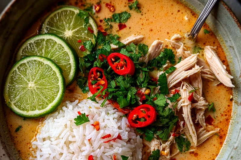 Cooking process for Creamy Coconut Chicken Soup