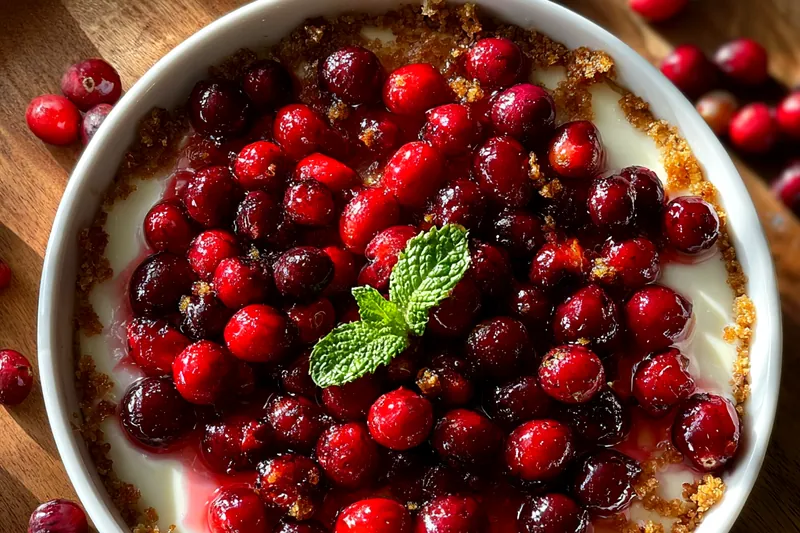 Fresh ingredients for Creamy Cranberry Cheese Delight