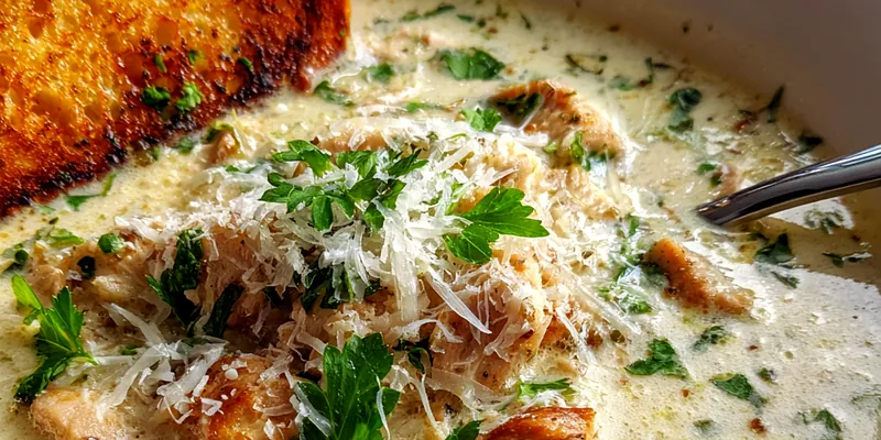 Creamy Garlic Parmesan Soup