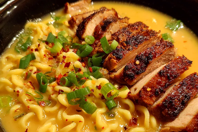 Cooking process for Creamy Grilled Chicken Noodles