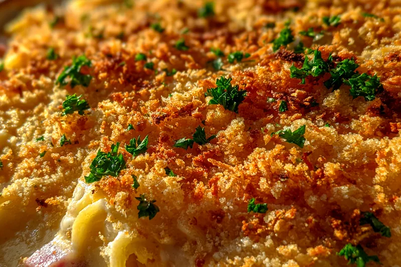 Cooking process for Creamy Ham Pasta Bake