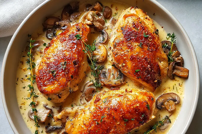 Cooking process for Creamy Herb Chicken Delight