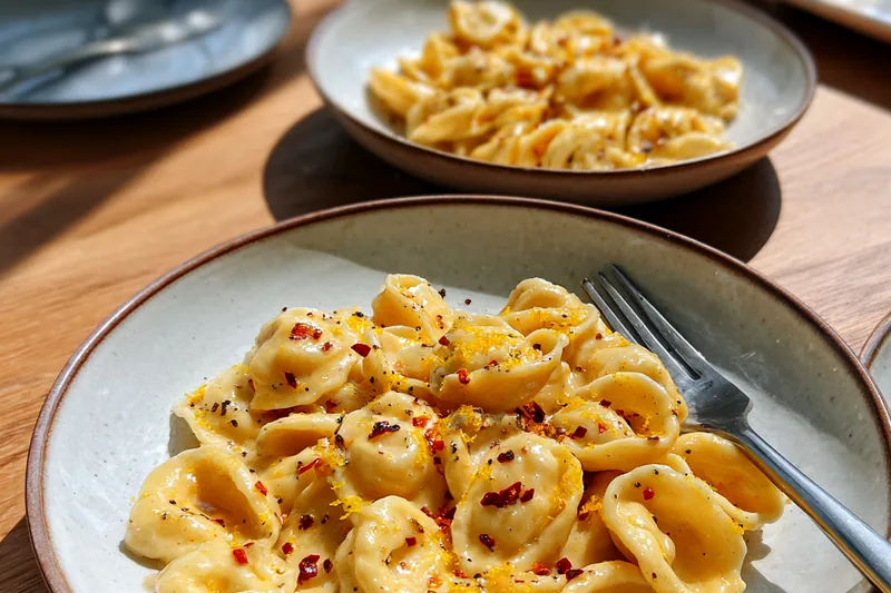 Cooking process for Creamy Lemon Garlic Pasta