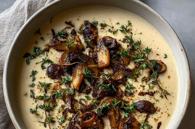 Fresh ingredients for Creamy Mushroom Cottage Soup