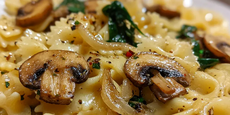Delicious Creamy Mushroom Pasta Delight served on a plate