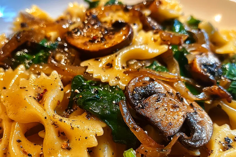 Fresh ingredients for Creamy Mushroom Pasta Delight